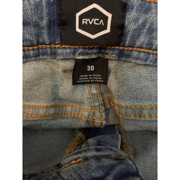 RVCA Womens Size 30 Dayley Mid Rise Skinny Jeans Blue Stretch Denim Casual - Picture 7 of 9